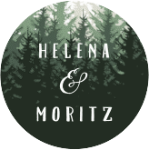 Aufkleber Hochzeit Forest Aufkleber, selbstklebend, rund gruen