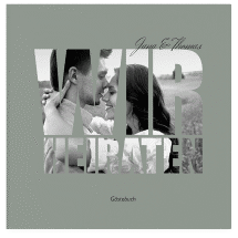 Gästebuch Creation Hochzeit Letters 20 x 20 cm, Hardcover gruen