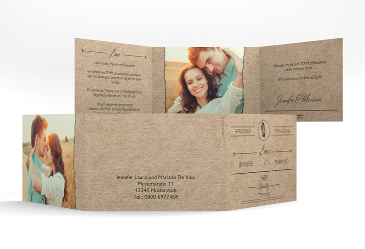 Hochzeitseinladung Colorado A6 Doppel-Klappkarte