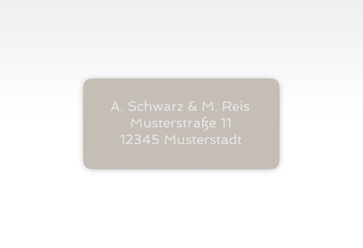 Absenderetikett Hochzeit Traufe 45,7 x 21,2 mm grau