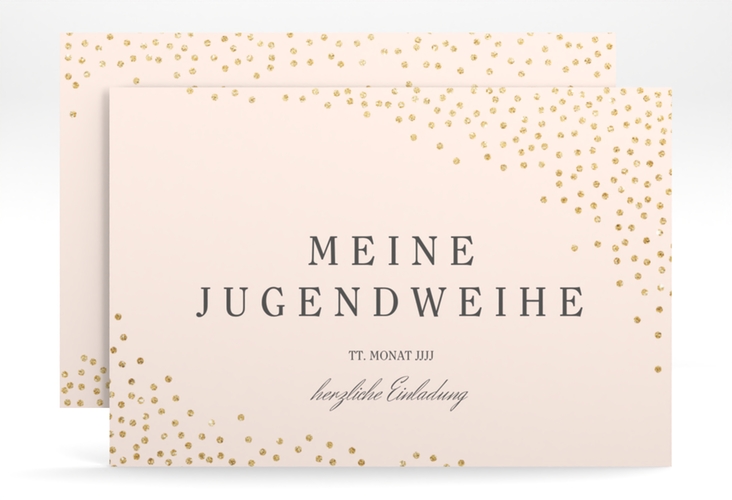 Einladung Jugendweihe Glossa A6 Karte quer rosa hochglanz