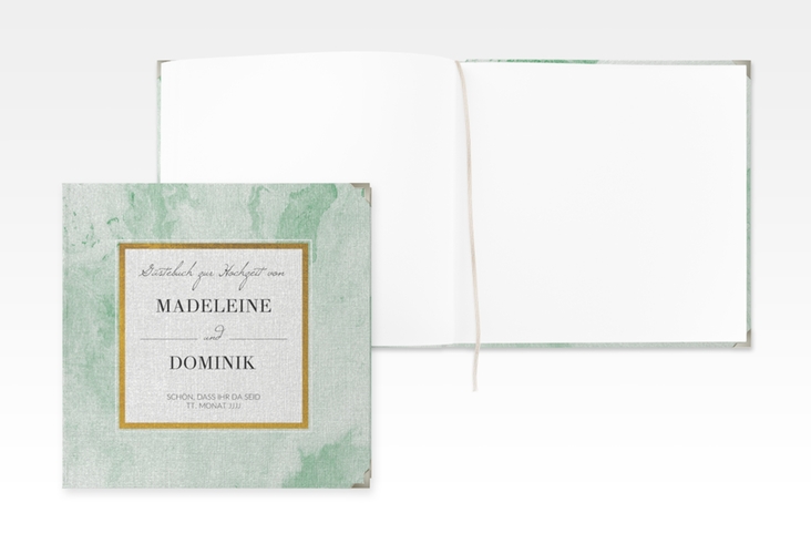 Gästebuch Selection Hochzeit Marble Leinen-Hardcover gruen