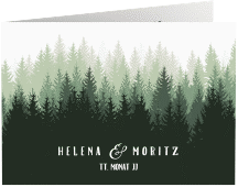 Klick: Details zu Hochzeitseinladung "Forest" anzeigen Hochzeitseinladung Forest A6 Klappkarte quer gruen