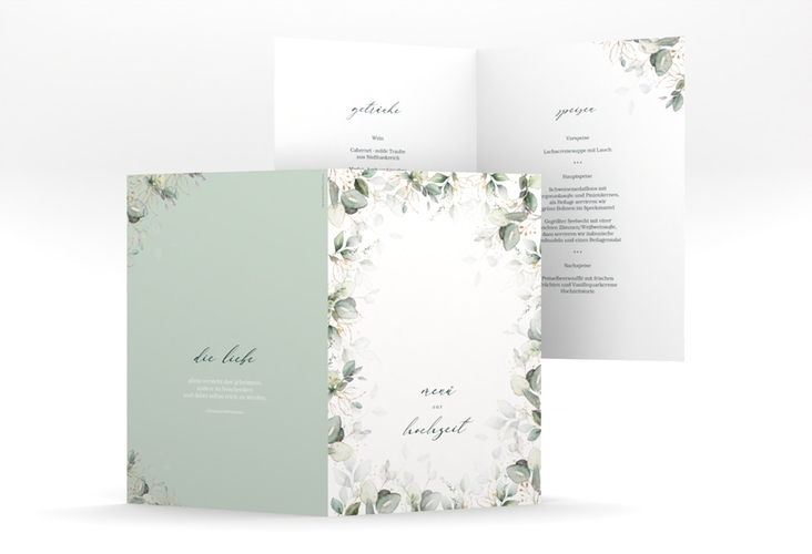Menükarte Hochzeit Poesia A5 Klappkarte hoch