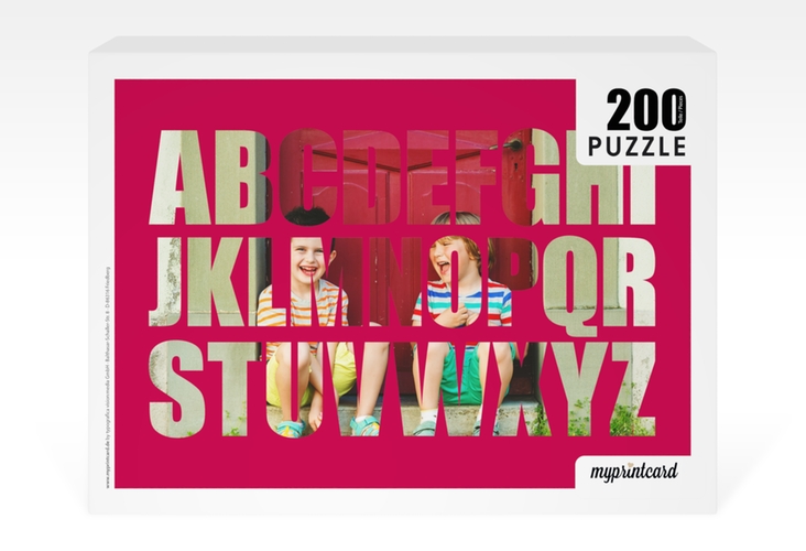 Fotopuzzle 200 Teile Buchstaben 200 Teile pink