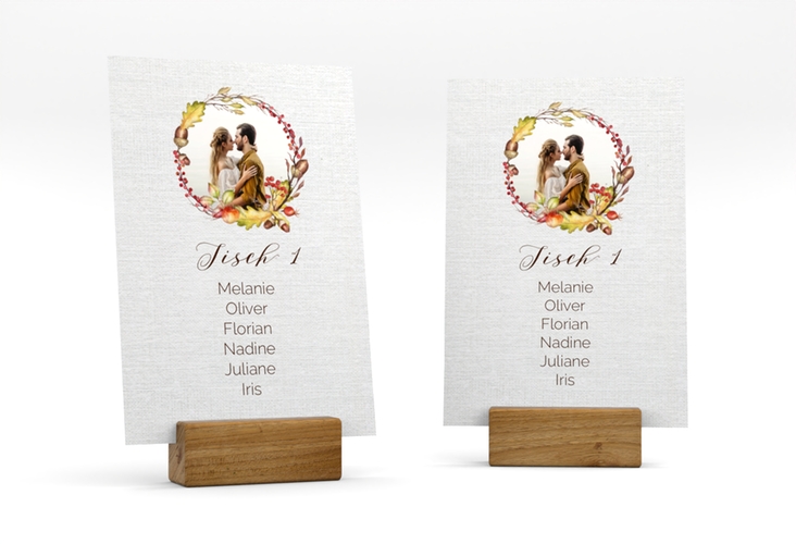 Tischaufsteller Hochzeit Herbstlich Tischaufsteller weiss