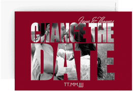 Change the Date-Karte Hochzeit Letters A6 Karte quer rot