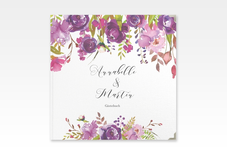 Gästebuch Selection Hochzeit Violett Leinen-Hardcover weiss
