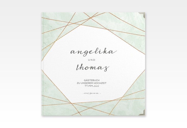 Gästebuch Selection Hochzeit Asymmetry Leinen-Hardcover gruen