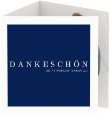 Klick: Details zu Dankeskarte Hochzeit "Simply" anzeigen Dankeskarte Hochzeit Simply quadr. Doppel-Klappkarte blau