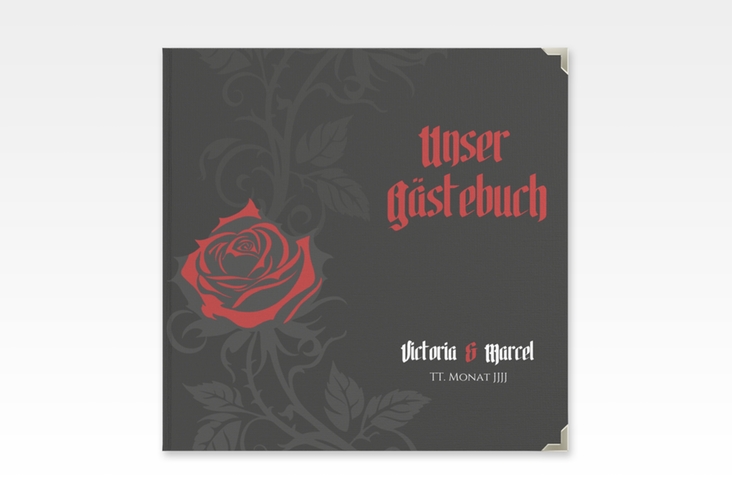 Gästebuch Selection Hochzeit Red Rose Leinen-Hardcover