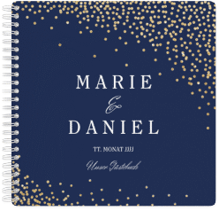 Klick: Details zu Gästebuch Hochzeit "Glitter" anzeigen Gästebuch Hochzeit "Glitter" Ringbindung weiss