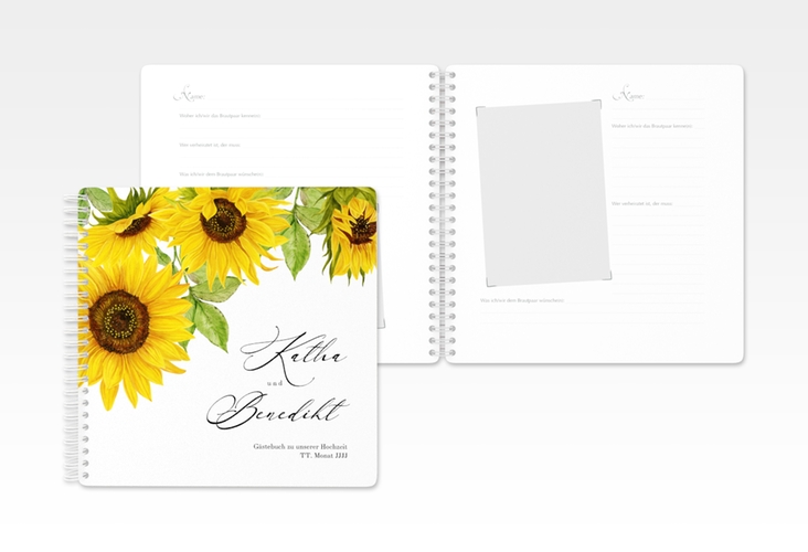 Gästebuch Hochzeit Sonnenblume Ringbindung