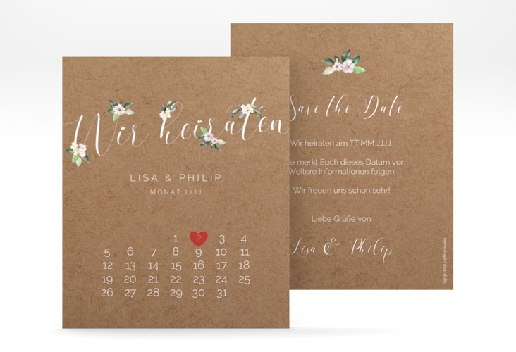 Save the Date-Kalenderblatt Inlove Kalenderblatt-Karte