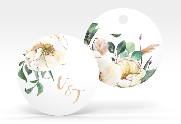 Geschenkanhänger Hochzeit Ivory Geschenkanhänger, rund weiss