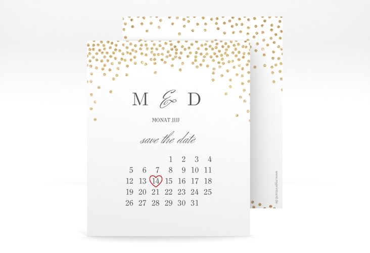 Save the Date-Kalenderblatt Glitter Kalenderblatt-Karte