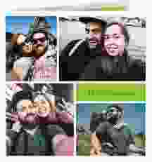 Hochzeitseinladung Collage quadr. Klappkarte gruen