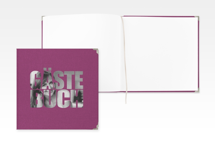 Gästebuch Selection Geburtstag Jahreszahl Leinen-Hardcover pink