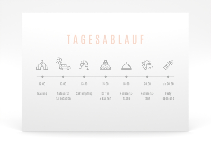 Tagesablauf Poster Hochzeit Memory 70 x 50 cm Poster rosa
