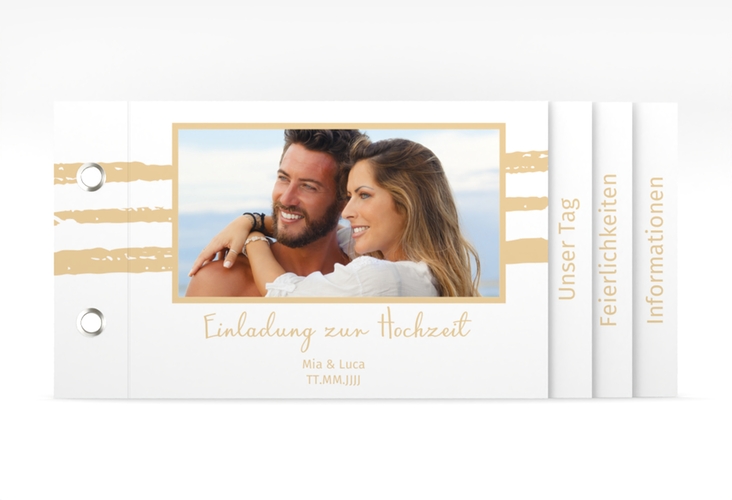 Hochzeitseinladung Mare Booklet beige