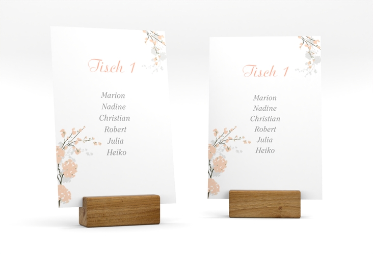 Tischaufsteller Hochzeit Salerno Tischaufsteller apricot
