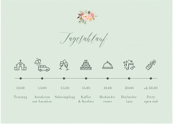 Klick: Details zu Tagesablauf Poster Hochzeit "Prachtvoll" anzeigen Tagesablauf Poster Hochzeit Prachtvoll 70 x 50 cm Poster mint