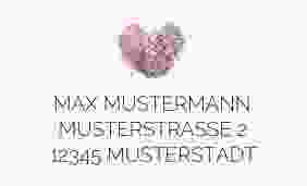 Empfängeretikett Hochzeit Fingerprint 63,5 x 38,1 mm pink schlicht mit Fingerabdruck-Motiv