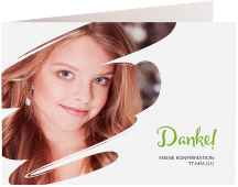 Klick: Details zu Danksagung Konfirmation "Initium" anzeigen Danksagung Konfirmation Initium A6 Klappkarte quer gruen