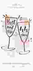 Einladung Geburtstag Sektgläser lange Karte hoch rot