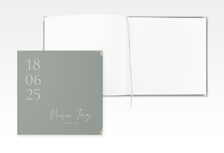 Gästebuch Selection Hochzeit Day Leinen-Hardcover mit Datum im minimalistischen Design