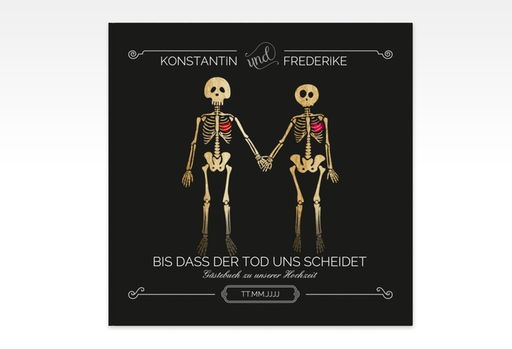 Gästebuch Creation "Bones" 20 x 20 cm, Hardcover schwarz