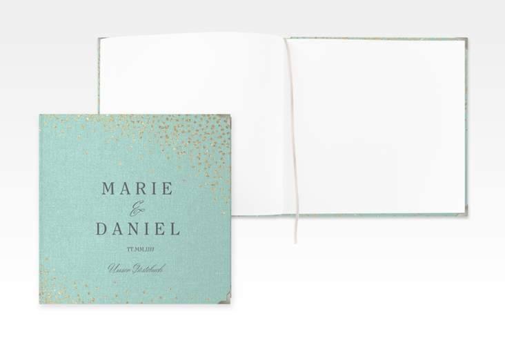 Gästebuch Selection Hochzeit Glitter Leinen-Hardcover mint
