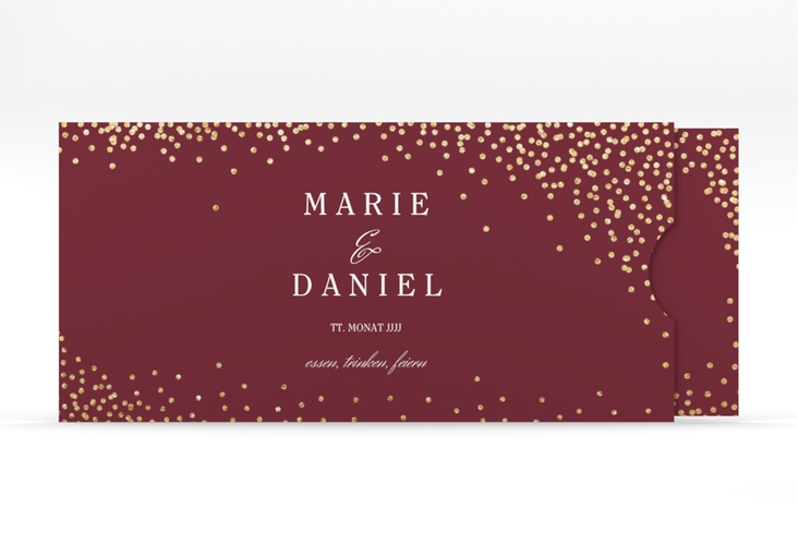 Hochzeitseinladung Glitter Einsteckkarte rot hochglanz