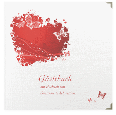 Klick: Details zu Gästebuch Selection Hochzeit "Mailand" anzeigen Gästebuch Selection Hochzeit Mailand Leinen-Hardcover rot