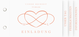 Klick: Details zu Hochzeitseinladung "Infinity" anzeigen Hochzeitseinladung Infinity Booklet apricot