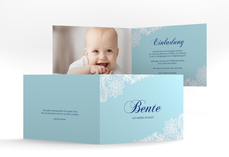 Einladung Taufe Destiny A6 Klappkarte quer