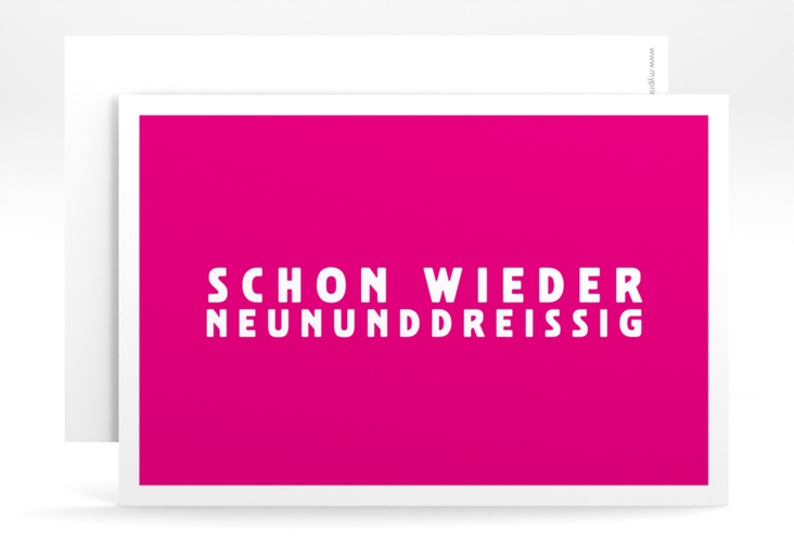 Einladung 40. Geburtstag Gag A6 Karte quer pink