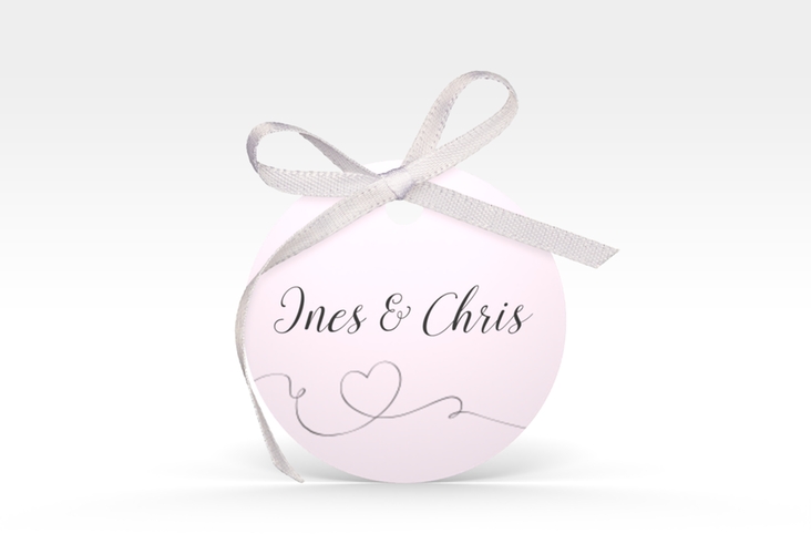 Geschenkanhänger Hochzeit Dolce Geschenkanhänger, rund rosa hochglanz