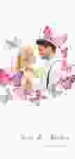 Tagesablauf Hochzeit Schmetterlinge lange Karte hoch pink