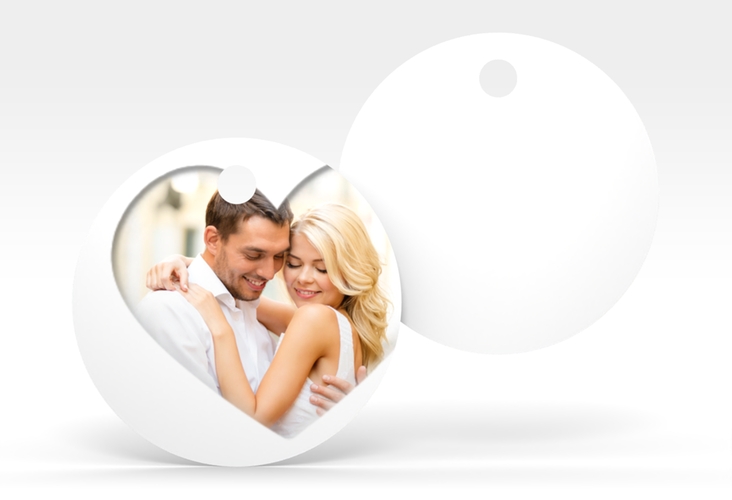 Geschenkanhänger Hochzeit Sweetheart Geschenkanhänger, rund weiss