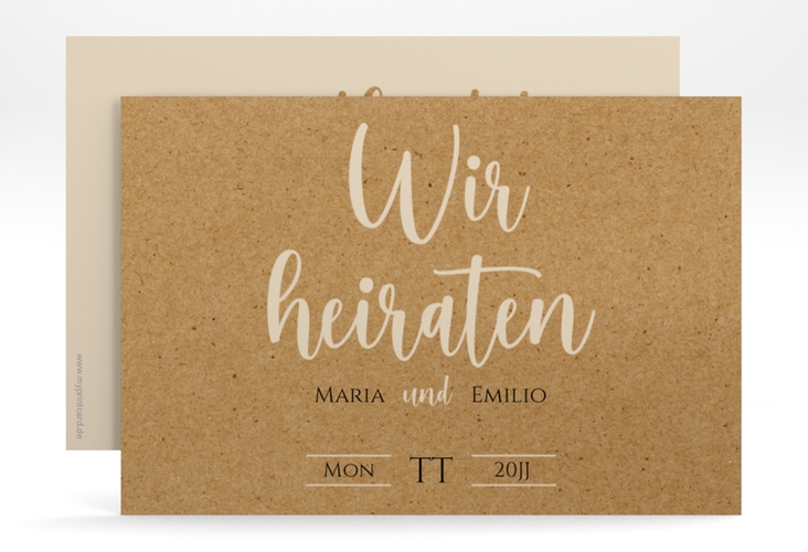 Save the Date-Karte Noble A6 Karte quer hochglanz mit elegantem Schriftzug
