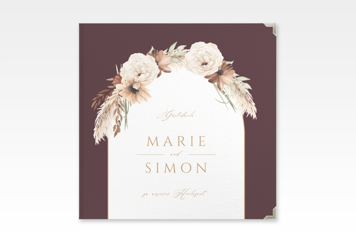 Gästebuch Selection Hochzeit Blumenbogen Leinen-Hardcover rot