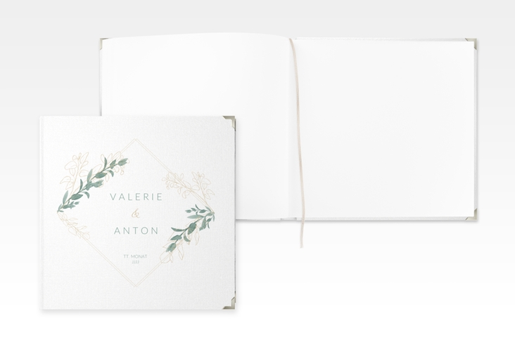 Gästebuch Selection Hochzeit Verde Leinen-Hardcover weiss