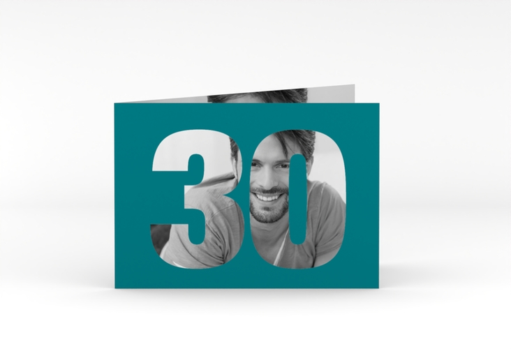 Einladung 30. Geburtstag Numbers A6 Klappkarte quer