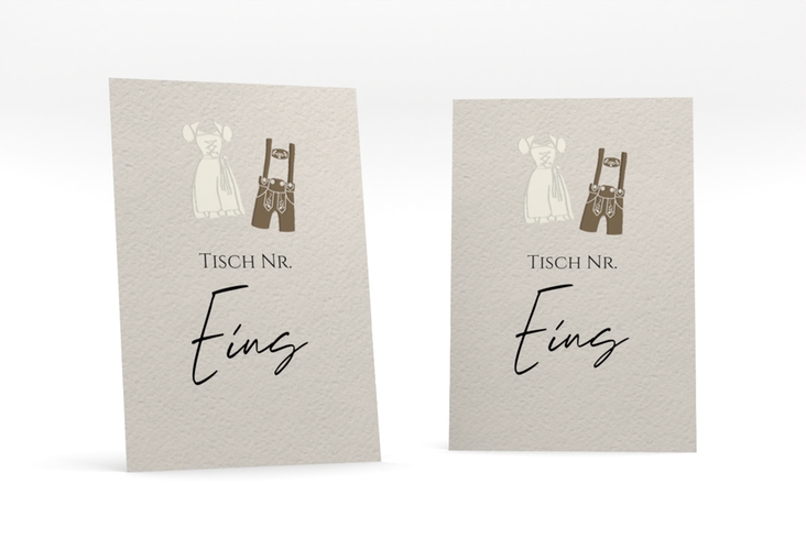 Tischnummer Hochzeit Trachtenhochzeit Tischaufsteller mit Dirndl und Lederhose