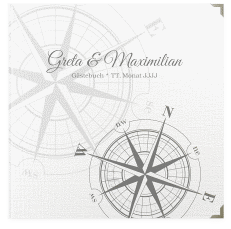 Klick: Details zu Gästebuch Selection Hochzeit "Windrose" anzeigen Gästebuch Selection Hochzeit Windrose Leinen-Hardcover grau
