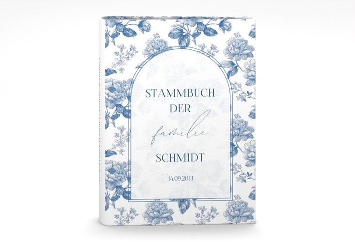 Stammbuch A5 Blue Floral Stammbuch A5 weiss mit blauem Blumenmuster auf weißem Grund
