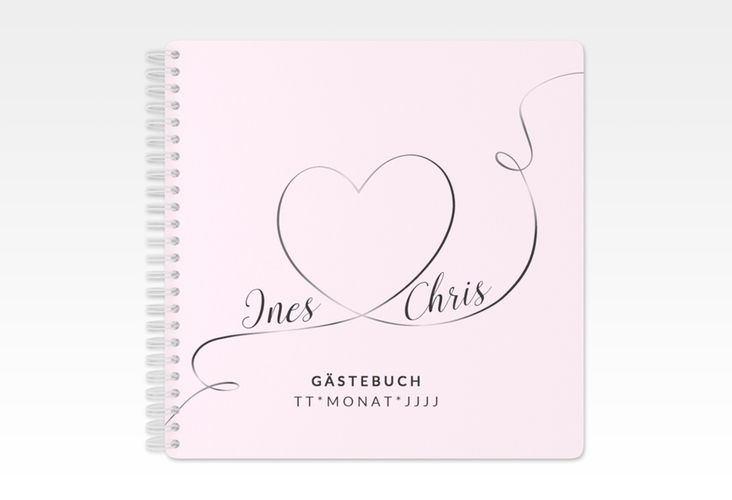 Gästebuch Hochzeit Dolce Ringbindung rosa