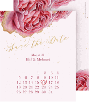 Klick: Details zu Save the Date-Kalenderblatt "Cherie" anzeigen Save the Date-Kalenderblatt Cherie Kalenderblatt-Karte rosa