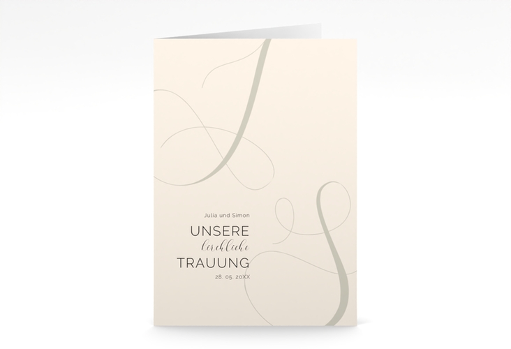 Kirchenheft Hochzeit Eheschließung A5 Klappkarte hoch beige hochglanz